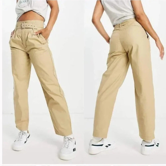 Levi’s Premium pants High Loose Taper tan straight leg high rise pleat 33 - Picture 1 of 10